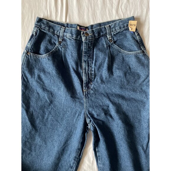 High-Waisted Mom 90s Blue Denim Size 18 Tall Jeans Straight Leg Womens - Picture 3 of 9